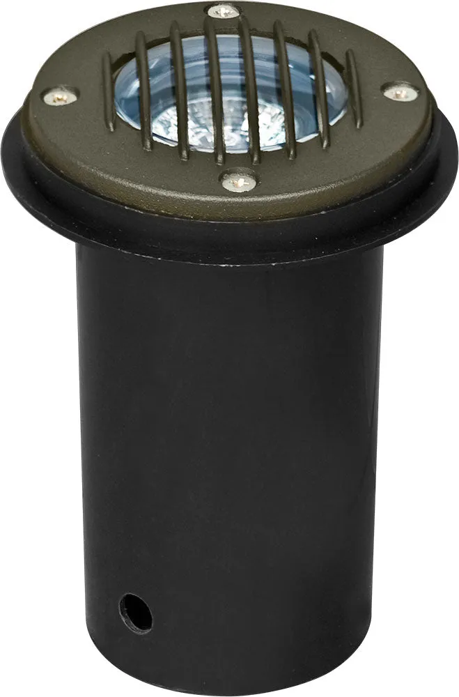 Dabmar Lighting LV300-L3-65K-BZ Cast Aluminum In-Ground Well Light 2-Pin LED with Grill, Voltage 12V, Wattage 3W, Color Temperature 6500K, Bronze Finish