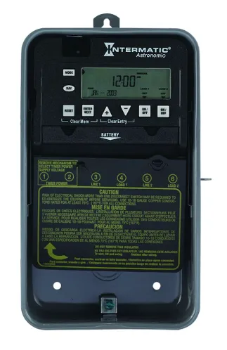 Intermatic ET8215C Astronomic 7-Day 2-Circuit Electronic Control, 120-277 VAC, 2-SPST, Indoor Metal Enclosure