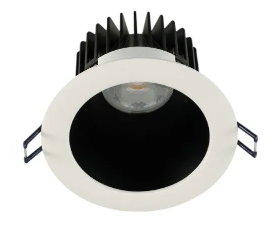 Lotus LED Lights LD4R-40K-4R-BR-WT-60D 4'' Round Deep Regressed LED, 15W, 1300 Lumens, 4000K, 90+ CRI, 60° Beam Angle, Plenum Rated, IP54, Airtight, Triac Dimmable, White Trim & Black Reflector