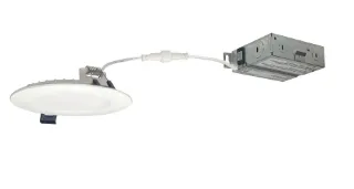 Nora Lighting NFLAT-R4TWMPW 4" FLAT Non-Metallic Can-less LED Downlight, Wattage 10W, Selectable CCT, Matte Powder White finish
