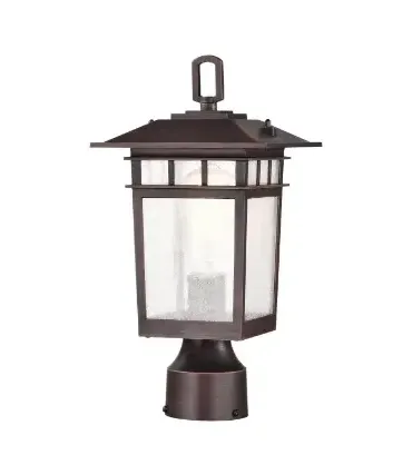 Nuvo 60-5955 14-in Cove Neck SM Outdoor Post Light Fixture w/o Bulb, 120V, Rustic Bronze